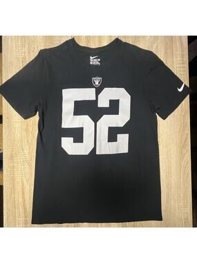 Oakland Raiders Men T-Shirt Small Black Khalil Mack 52 Nike Short Sleeve Tee
